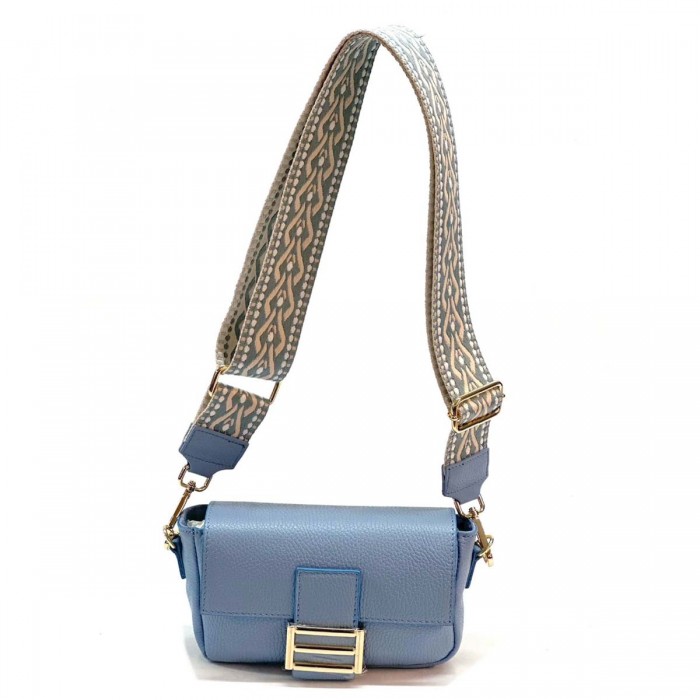 Geanta Dama Crossbody cu bareta lata Piele Bleu - Catlin
